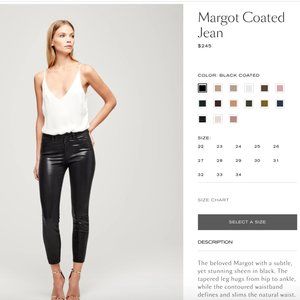 NWT Margot High Rise Jean (black coated/leather)